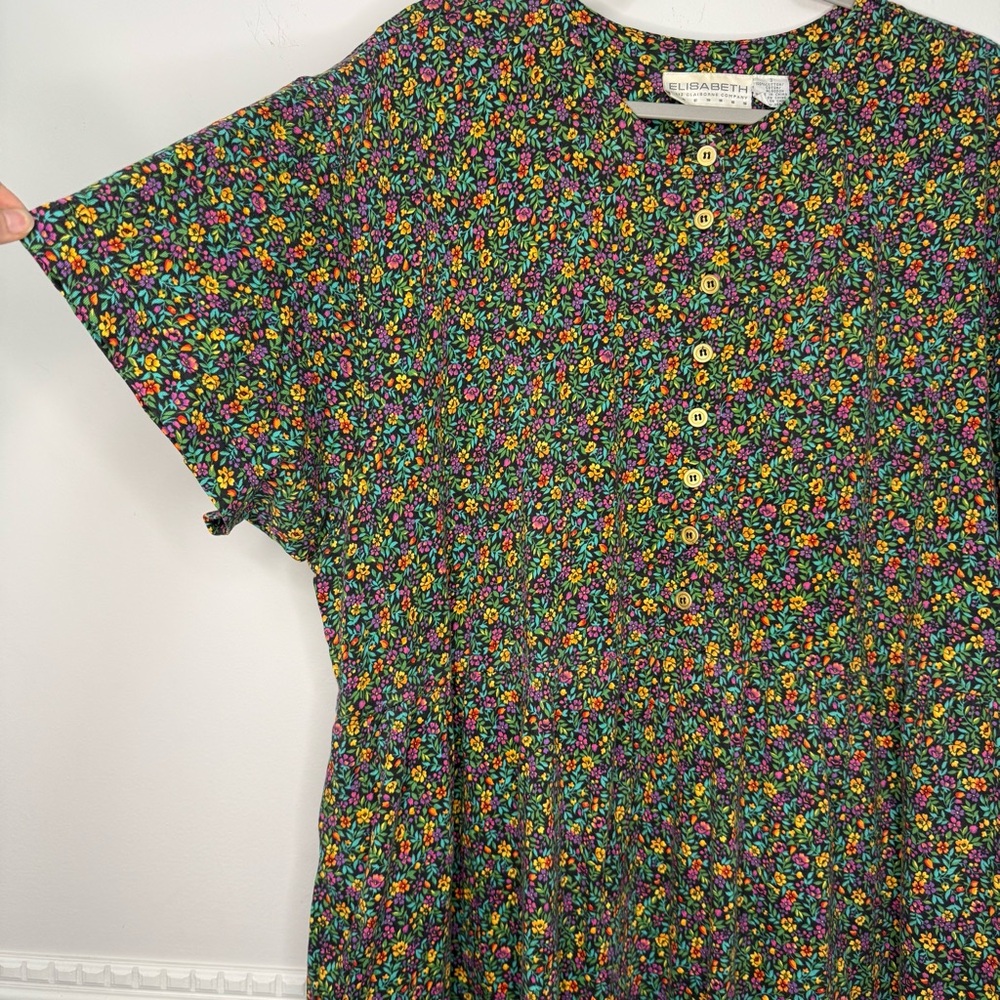 Vintage 90s Liz Claiborne XL Women’s Midi Maxi Cottagecore grandma floral dress